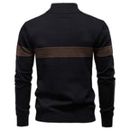 Men’s Half-Zip Striped Knit Sweater