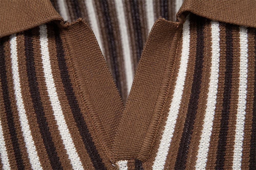 Men’s Vintage Stripe Knit Polo Shirt