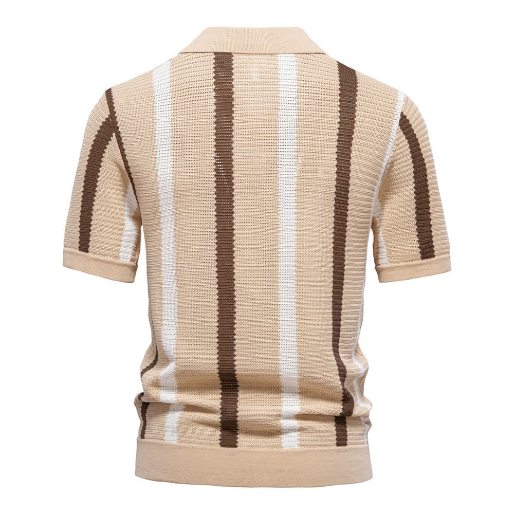 Striped Resort Polo Knit Shirt