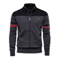 Classic Colorblock Zip-Up Knit Cardigan
