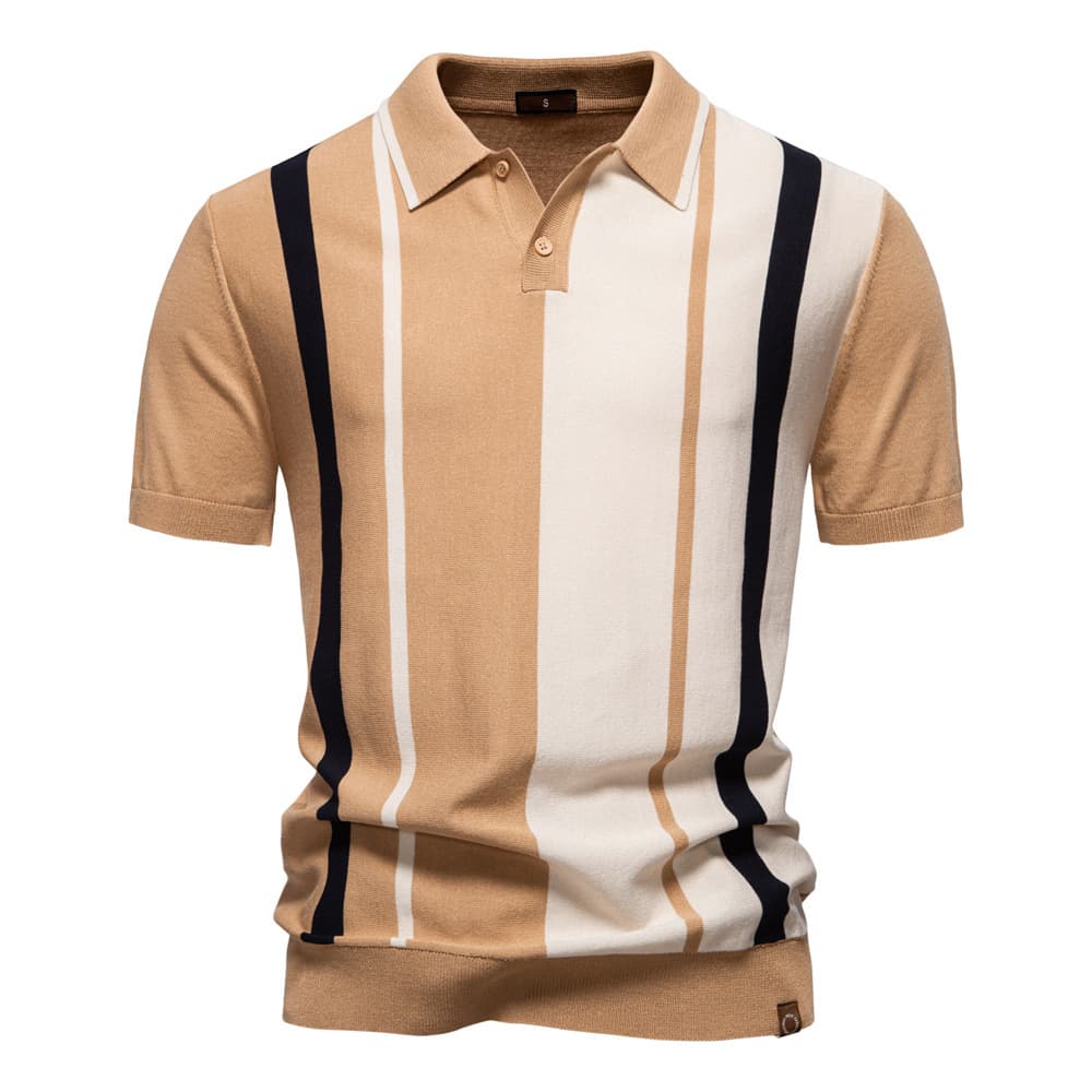 Men’s Colorblock Striped Knit Polo