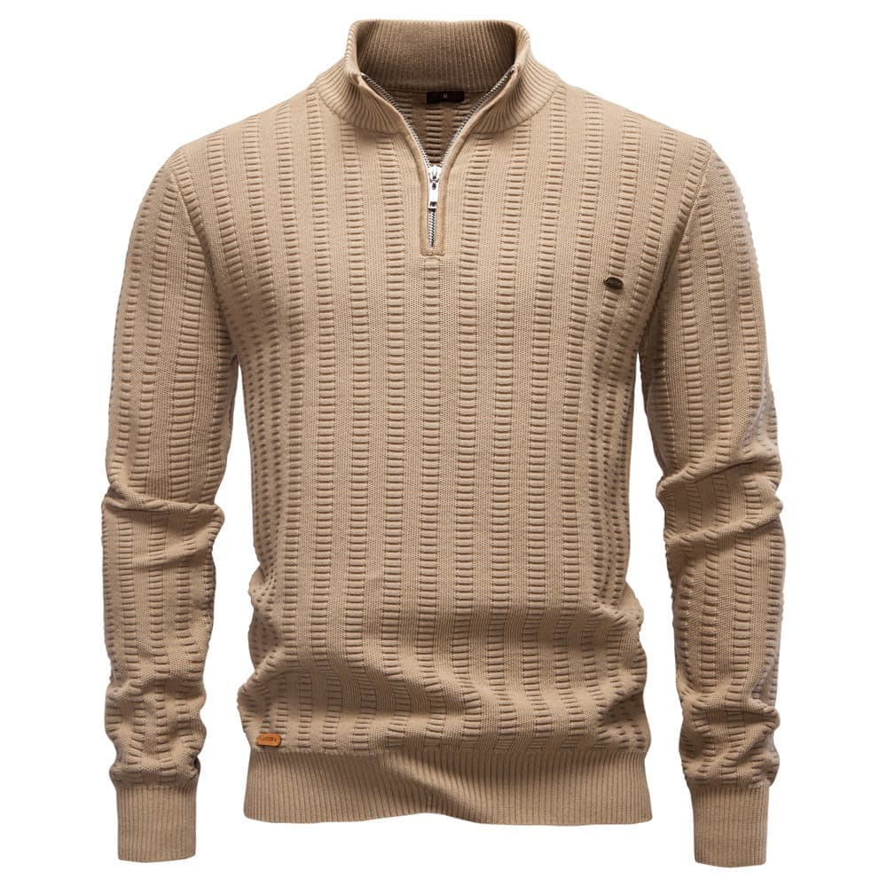 Men’s Textured Half-Zip Knit Sweater