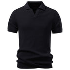 Men’s Classic Ribbed Knit Polo Shirt