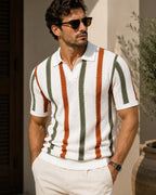 Striped Resort Polo Knit Shirt