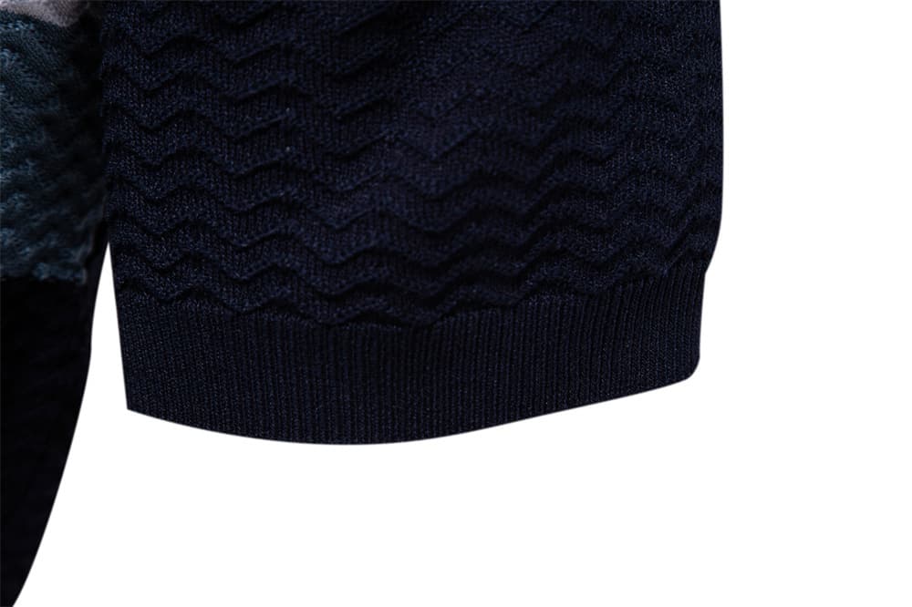 Men’s Textured Striped Zip Polo Shirt