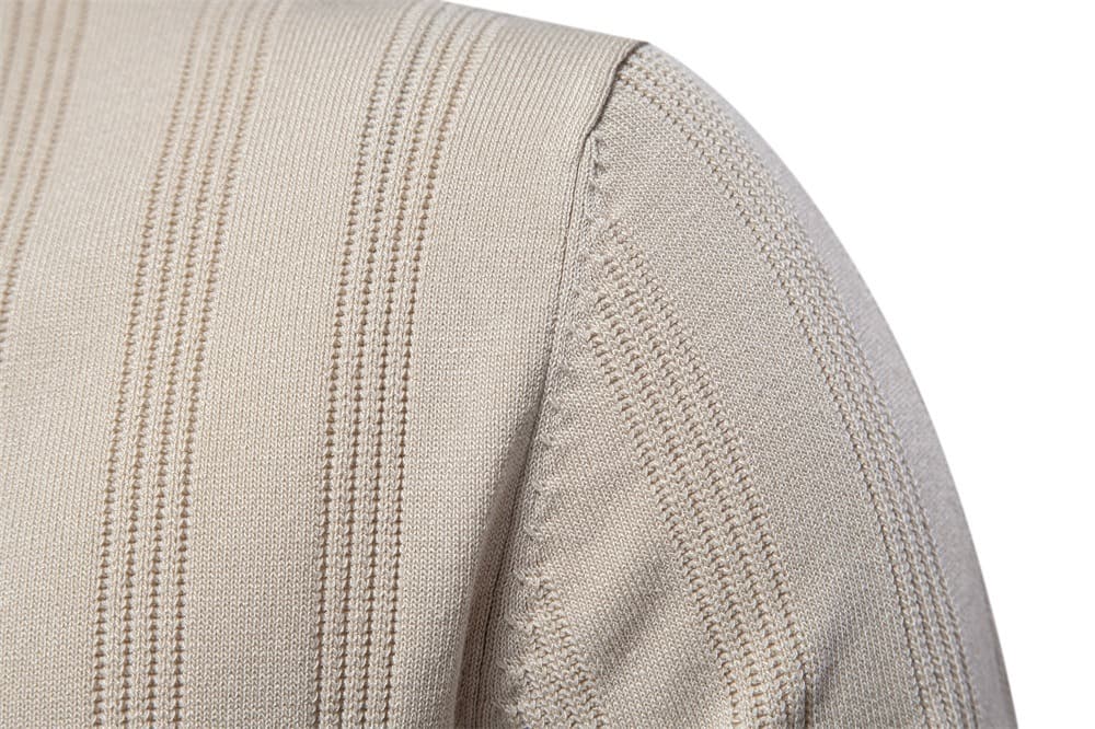 Men’s Striped Textured Knit Polo Shirt