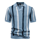 Striped Resort Polo Knit Shirt