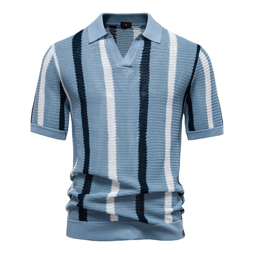 Striped Resort Polo Knit Shirt