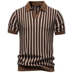 Men’s Vintage Stripe Knit Polo Shirt