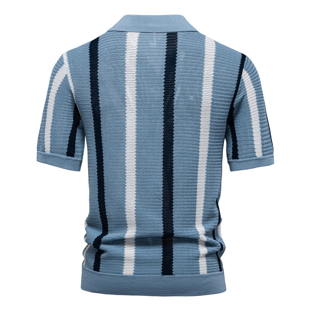 Striped Resort Polo Knit Shirt