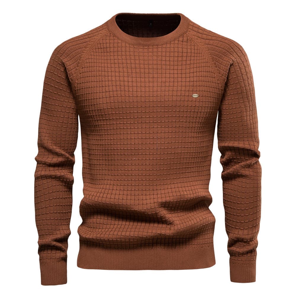 Classic Grid Crew Neck Sweater