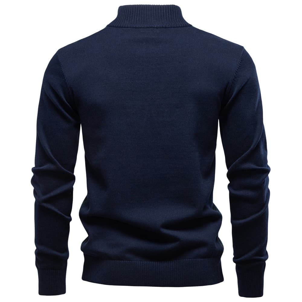 Men's Half-Zip Collar Cotton Sweater