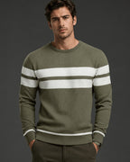 Men's Stripe Crewneck Sweater Pullover