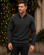Men's Half-Zip Collar Cotton Sweater