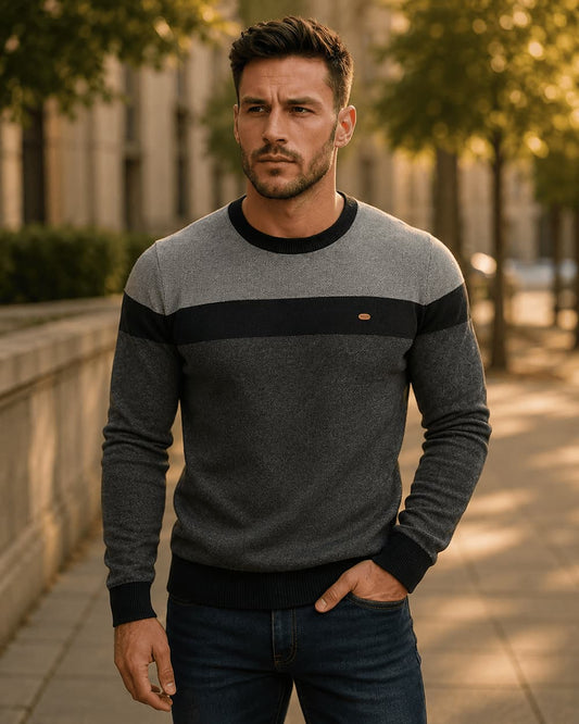 Colorblock Long Sleeve Pullover Sweater