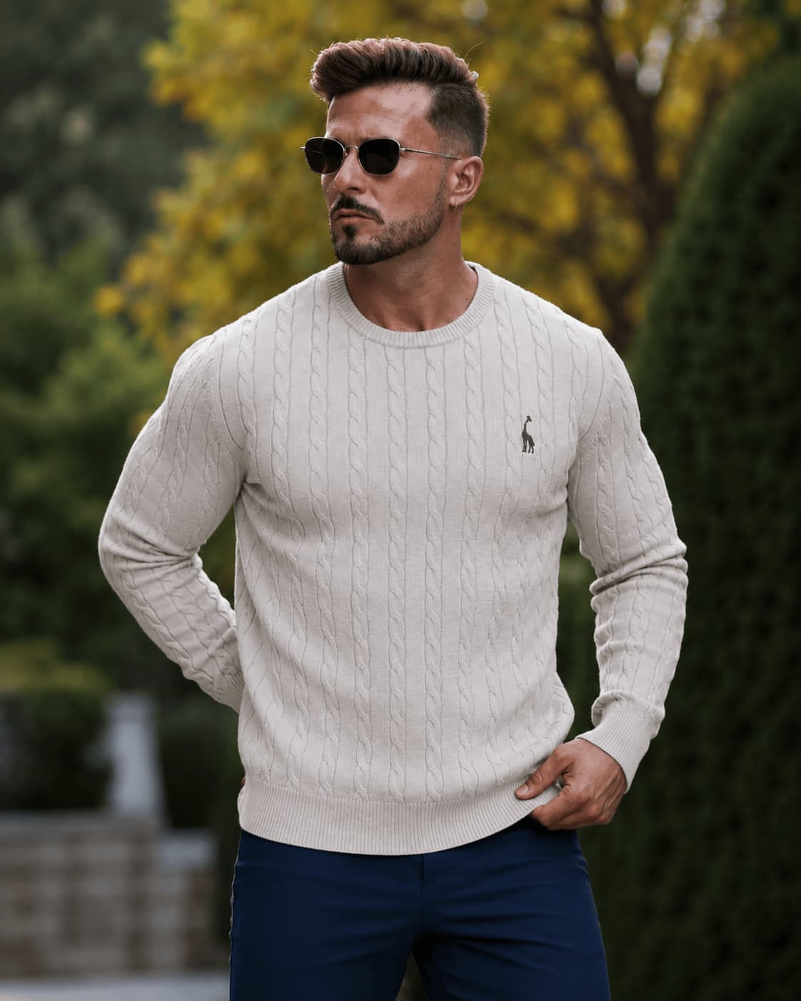 Giraffe Cable Knit Sweater