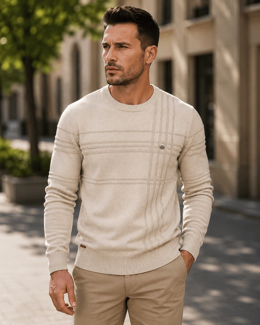 Crosshatch Crew Neck Sweater
