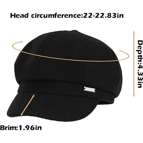 Women’s Vintage Newsboy Hat – 8 Panel Cabbie Beret Cap