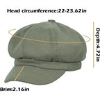 Women’s Green Vintage 8 Panel Newsboy Cabbie Beret Hat